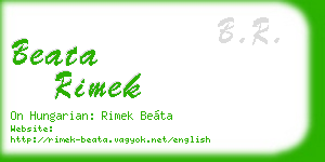 beata rimek business card